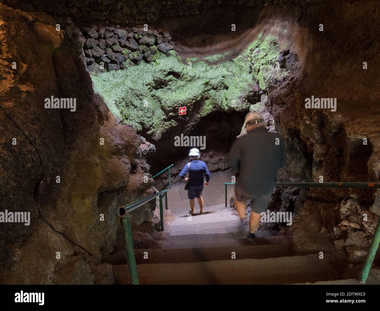 Gruta do Natal, ou la grotte de Noël, un tube de lave. Île Ilahas Terceira, partie des Açores (Ilahas dos Acores) dans l'océan atlantique, un RE autonome Banque D'Images