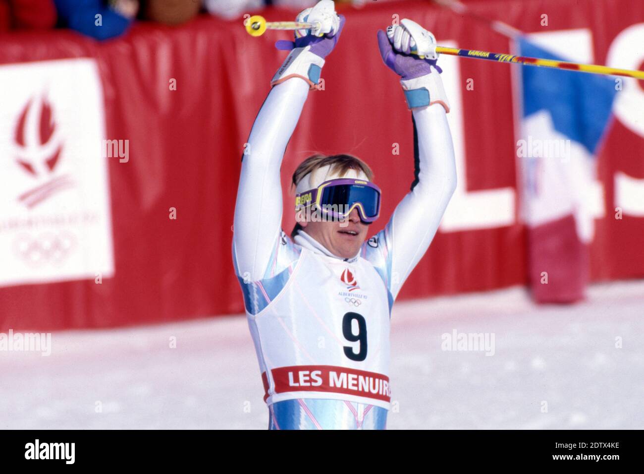 Finn Christian JAGGE (NOR), ski alpin, slalom, slalom spécial, action, vainqueur, médaille d'or, médaille d'or, champion olympique; slalom spécial/hommes, sur les Jeux Olympiques de 02.22.1992 à Albertville/France, de 02.09.-02.22.1992, Â | utilisation dans le monde entier Banque D'Images