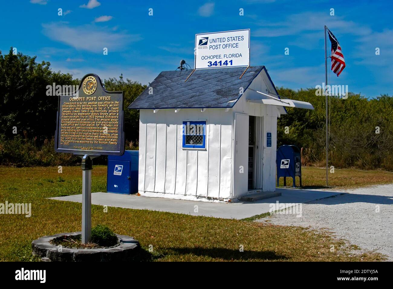 Le plus petit bureau de poste des États-Unis situé à Oconee Florida code postal 34141 Banque D'Images