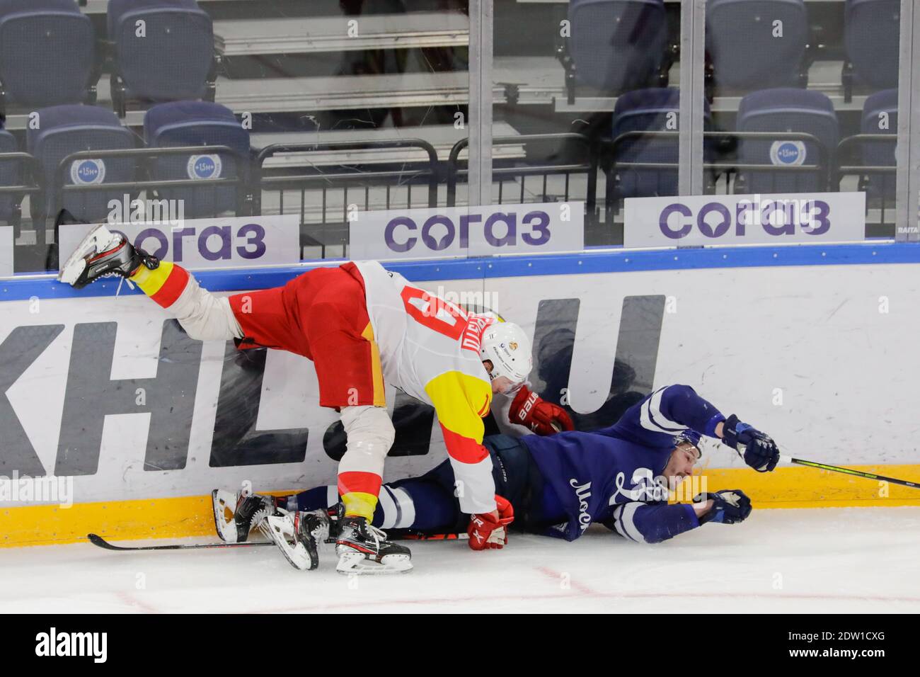 2020 décembre 22 - Moscou, Russie - KHL Hockey sur glace - Dynamo Moscou vs Jokerit Helsinki. Banque D'Images