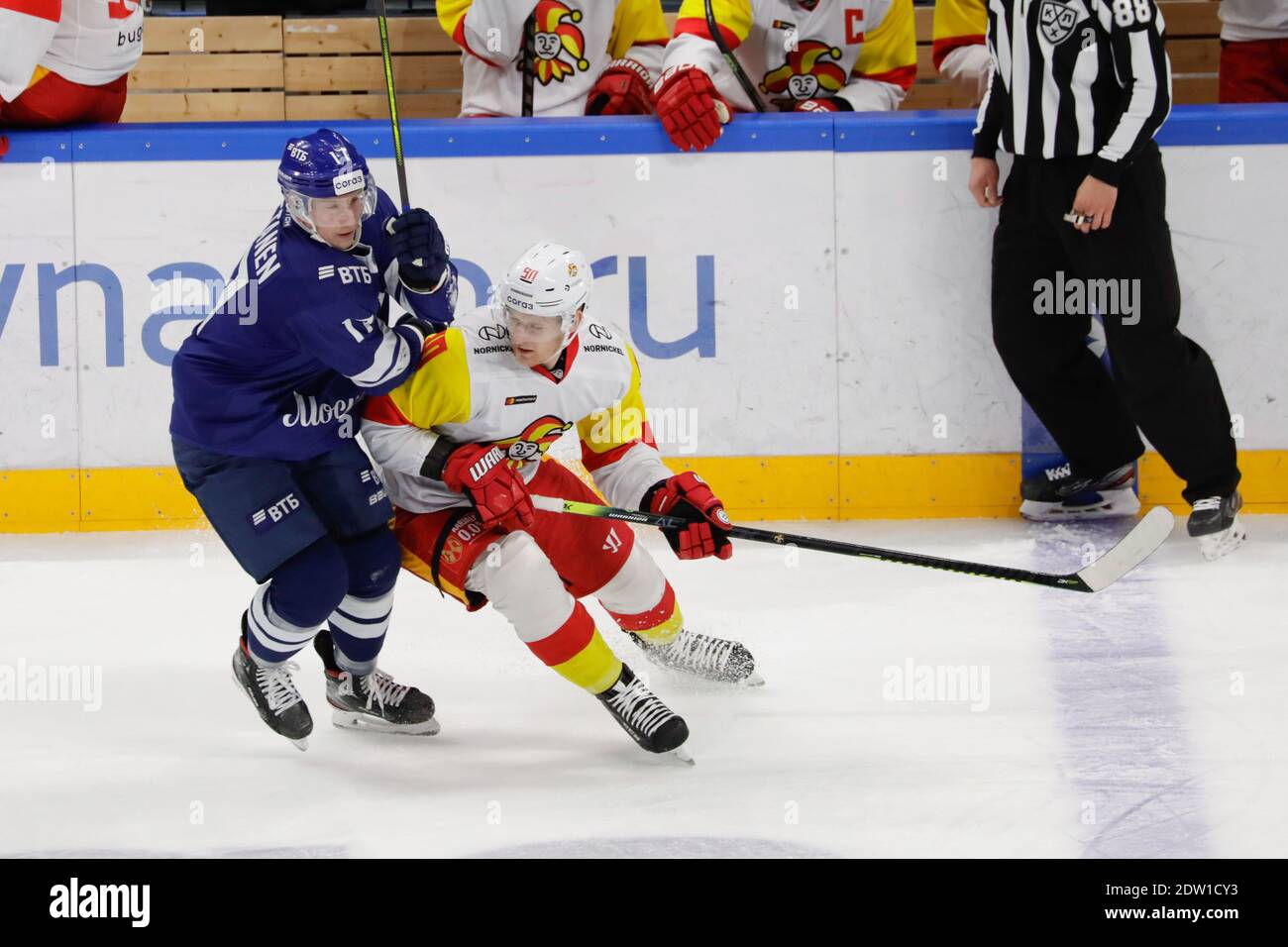 2020 décembre 22 - Moscou, Russie - KHL Hockey sur glace - Dynamo Moscou vs Jokerit Helsinki. Banque D'Images