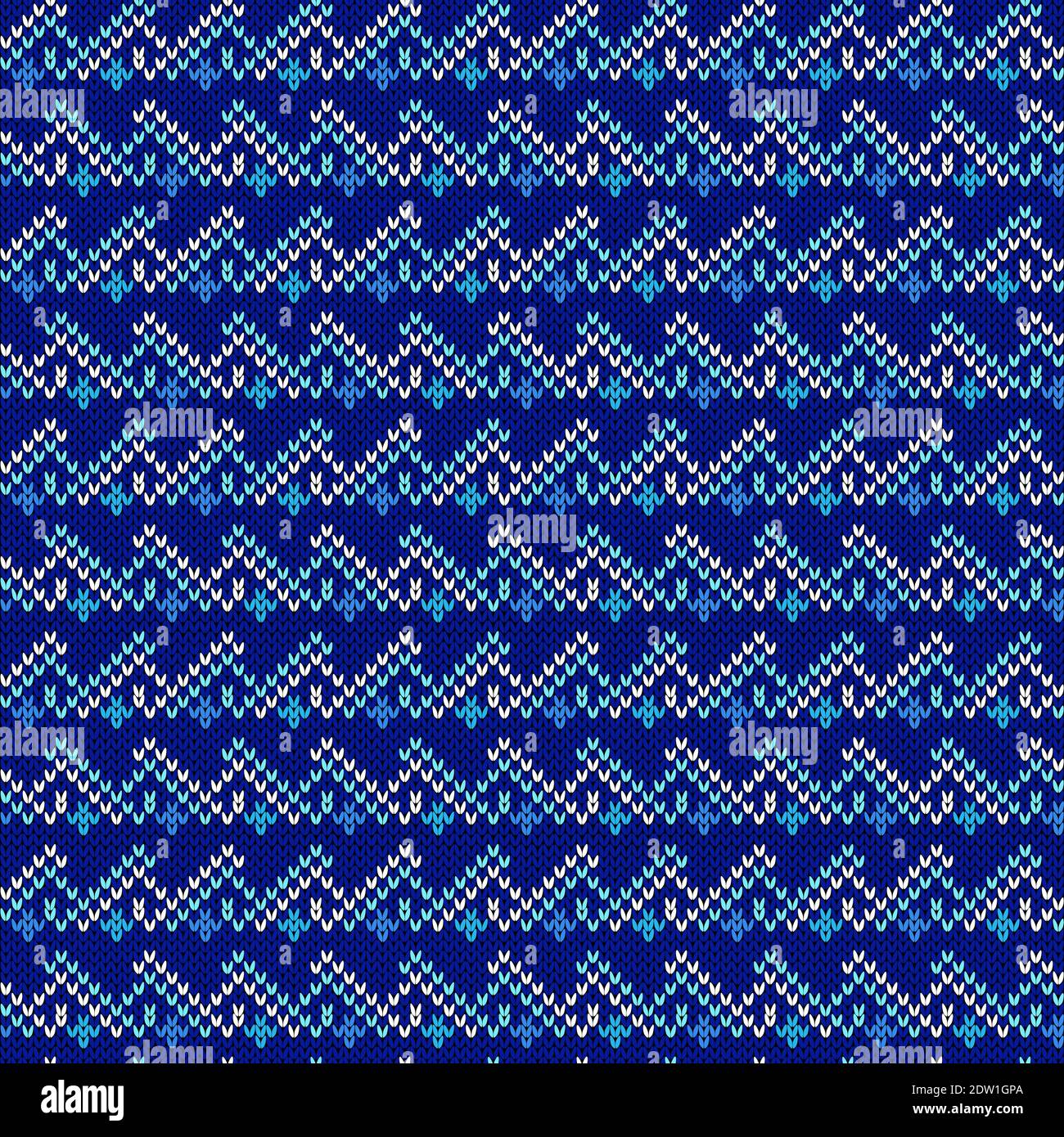 Motif vectoriel sans couture orné dans des teintes bleues contrastées comme une texture de tissu Illustration de Vecteur