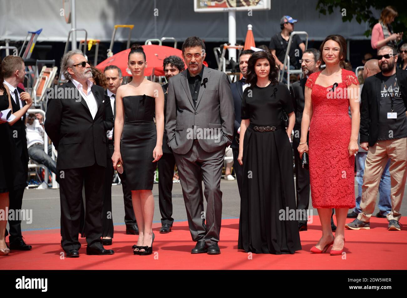 Directeur Nuri Bilge Ceylan, Melisa Soezen, Haluk Bilginer, Demet Akbag arrivant au film Winter Sleep présenté en compétition au Palais des Festivals de Cannes, France, le 16 mai 2014 dans le cadre du 67e Festival de Cannes. Photo de Nicolas Briquet/ABACAPRESS.COM Banque D'Images