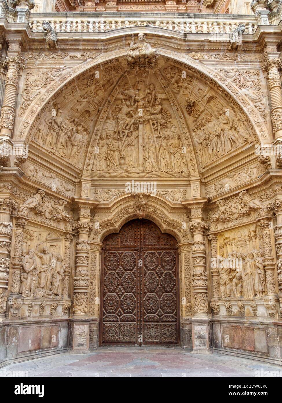 Le portail et l'entrée principale de la cathédrale Saint Mary - Astorga, Castille et Leon, Espagne Banque D'Images