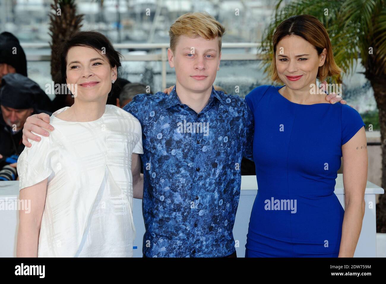 Anne Dorval, Antoine Olivier Pilon, Suzanne Clement posant au photocall pour le film Mummy qui s'est tenu au Palais des Festivals dans le cadre du 67e Festival de Cannes, France, le 22 mai 2014. Photo d'Aurore Marechal/ABACAPRESS.COM Banque D'Images