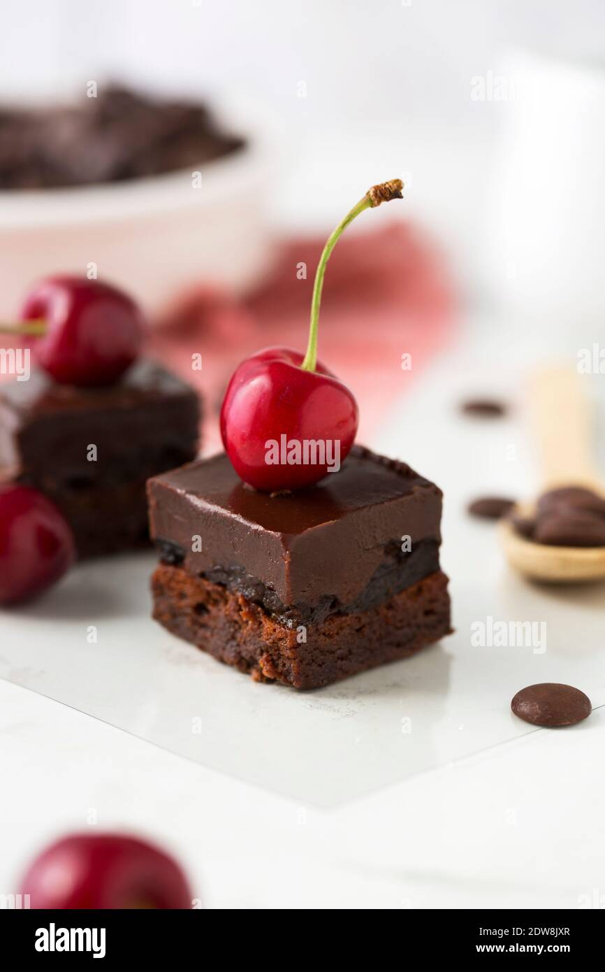 Pâtisserie au chocolat. Gros plan Banque D'Images