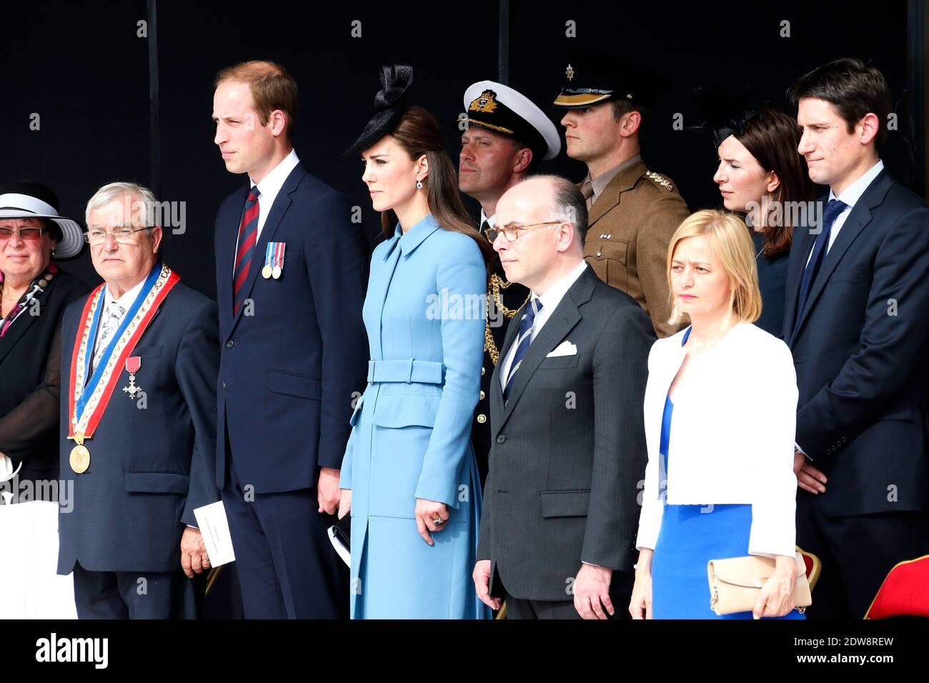 Duc et duchesse de Cambridge participent à la commémoration du 70e anniversaire du D-Day, le 6 juin 2014 à Arromanches, en Normandie, en France. Photo de Abd Rabbo-Bernard-Gouhier-Mousse/ABACAPRESS.COM Banque D'Images