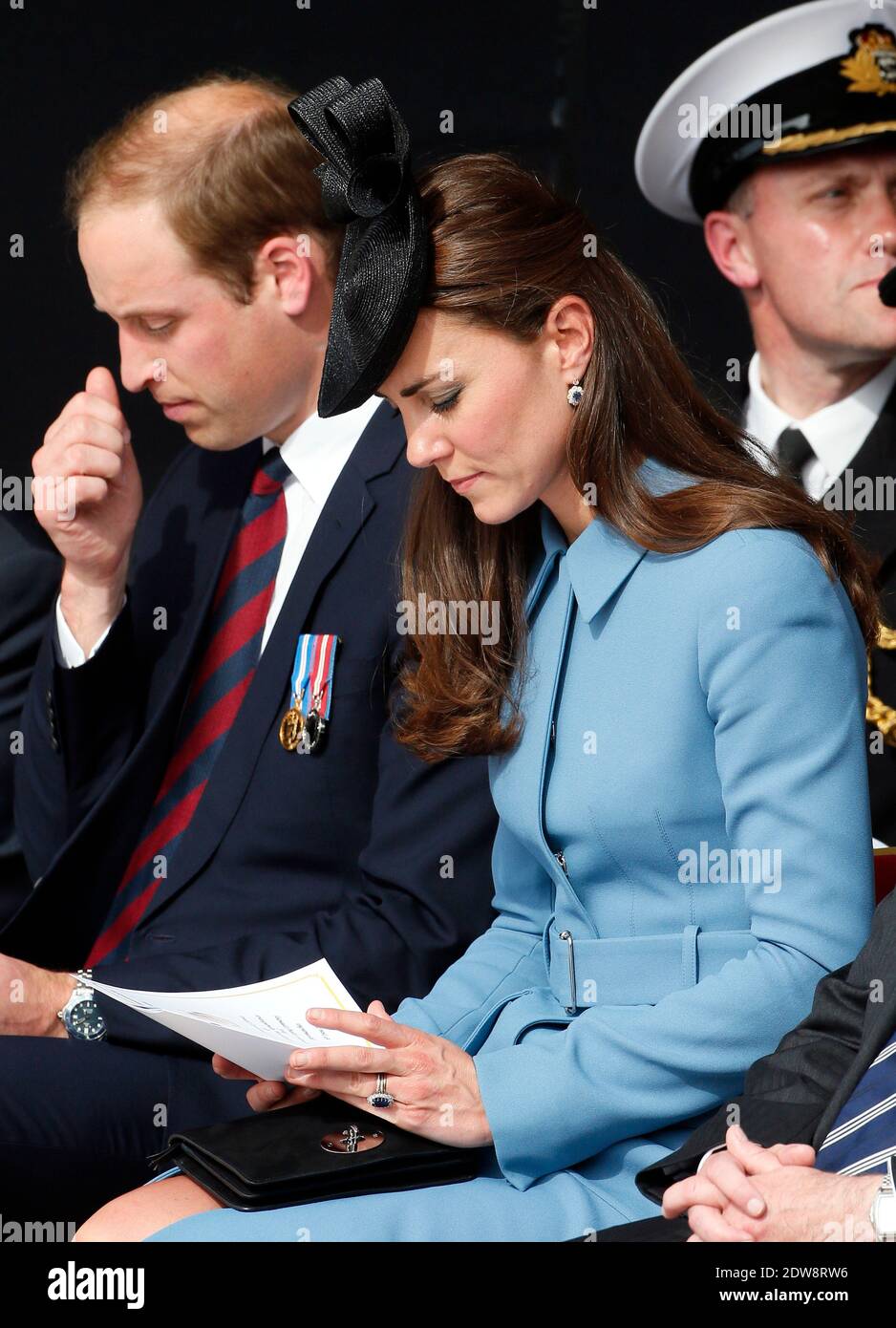 Duc et duchesse de Cambridge participent à la commémoration du 70e anniversaire du D-Day, le 6 juin 2014 à Arromanches, en Normandie, en France. Photo de Abd Rabbo-Bernard-Gouhier-Mousse/ABACAPRESS.COM Banque D'Images