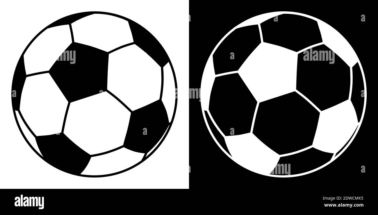 Icône de ballon de football classique noir et blanc. Vecteur isolé sur