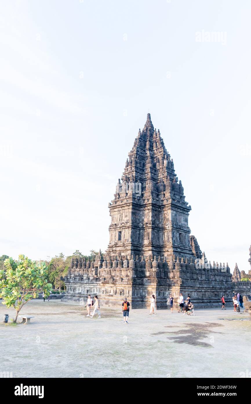 L'ancien temple de Prambanan à Java, en Indoenesia Banque D'Images