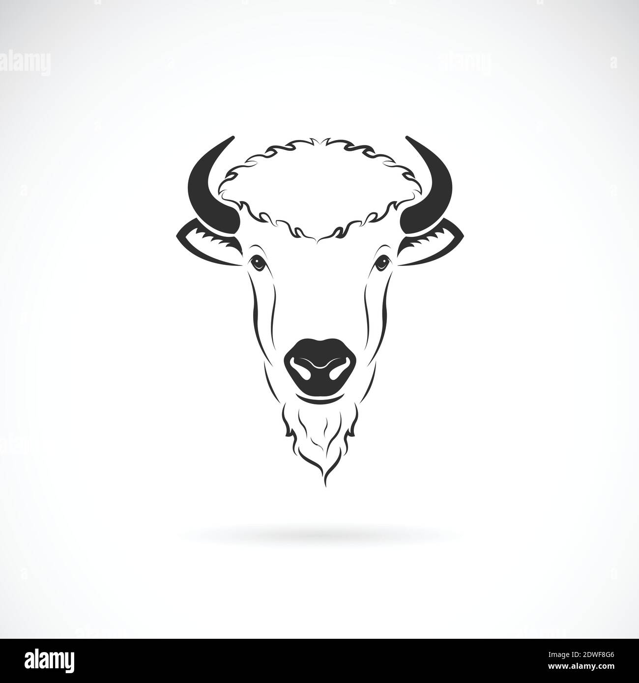 Motif vectoriel de la tête de bison sur fond blanc. Animaux sauvages. Logos ou icônes de bisons. Illustration vectorielle superposée facile à modifier. Illustration de Vecteur