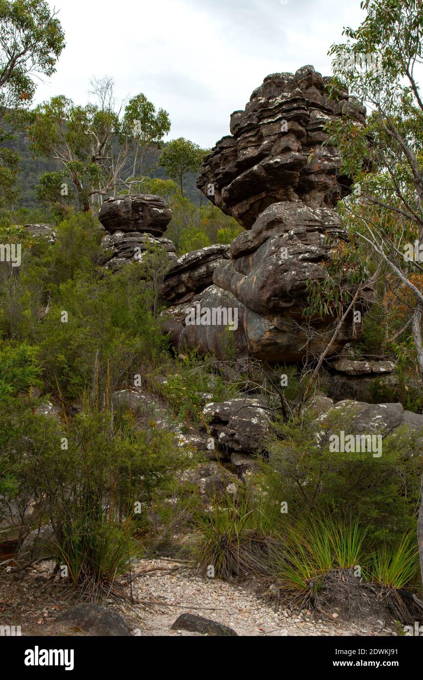 Rochers à Stoney Creek, parc national des Grampians, Victoria, Australie Banque D'Images