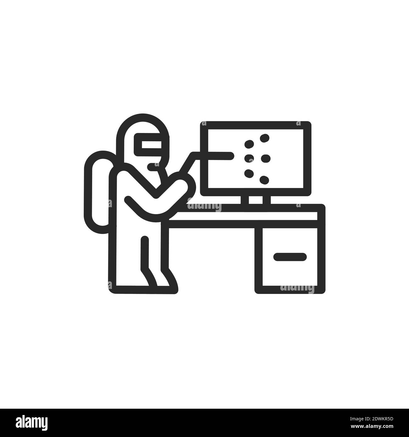 Icône de la ligne de couleur de désinfection de bureau. Elément vectoriel isolé. Illustration de Vecteur