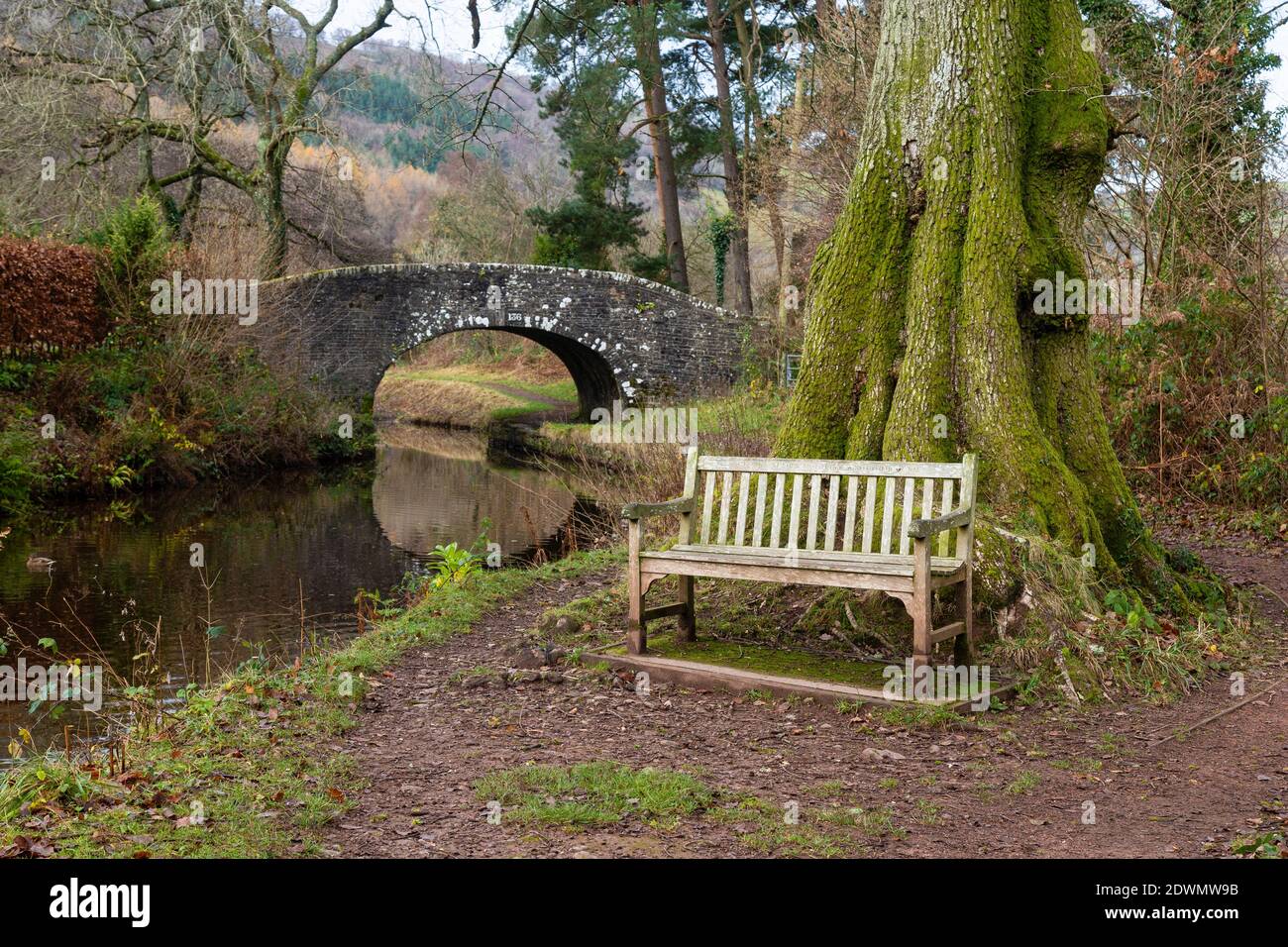 Pont 136 sur le canal Monbucshire et Brecon, près de Llangynidr, Powys Banque D'Images
