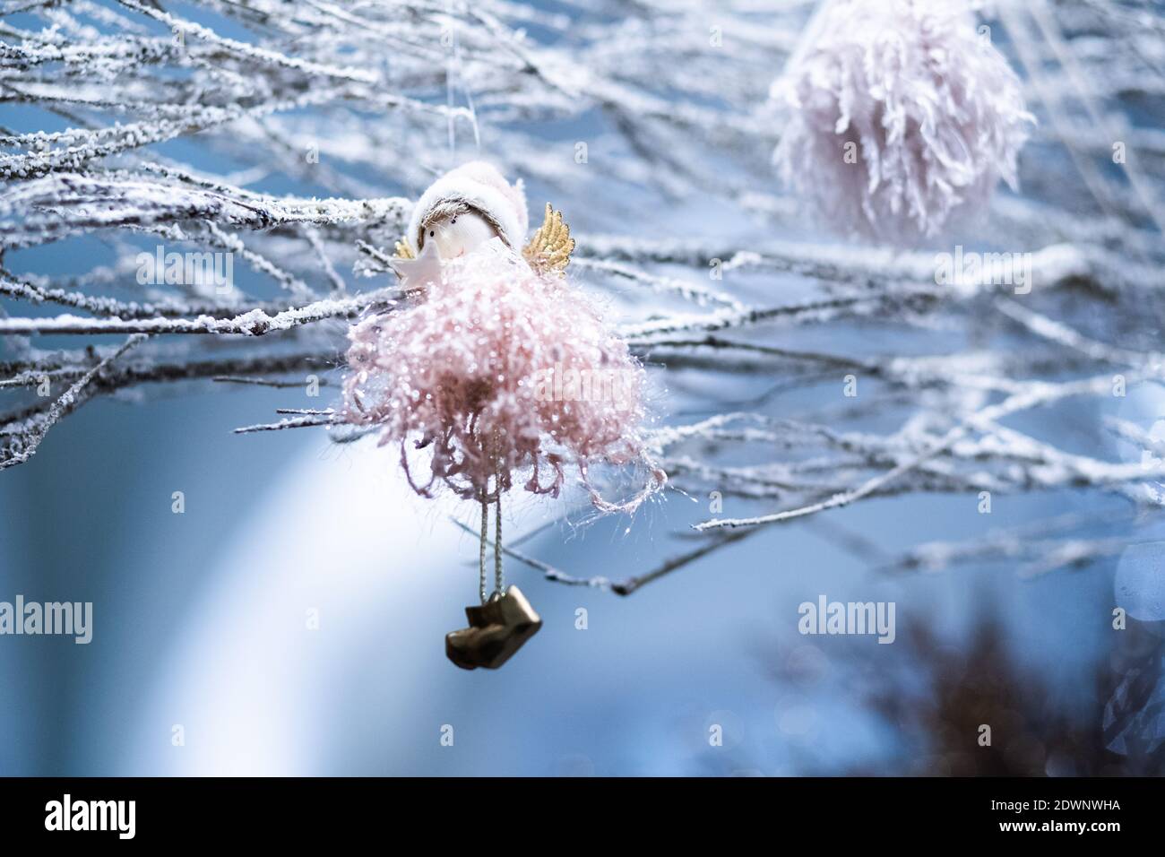 ange sur l'arbre décoration de Noël Banque D'Images