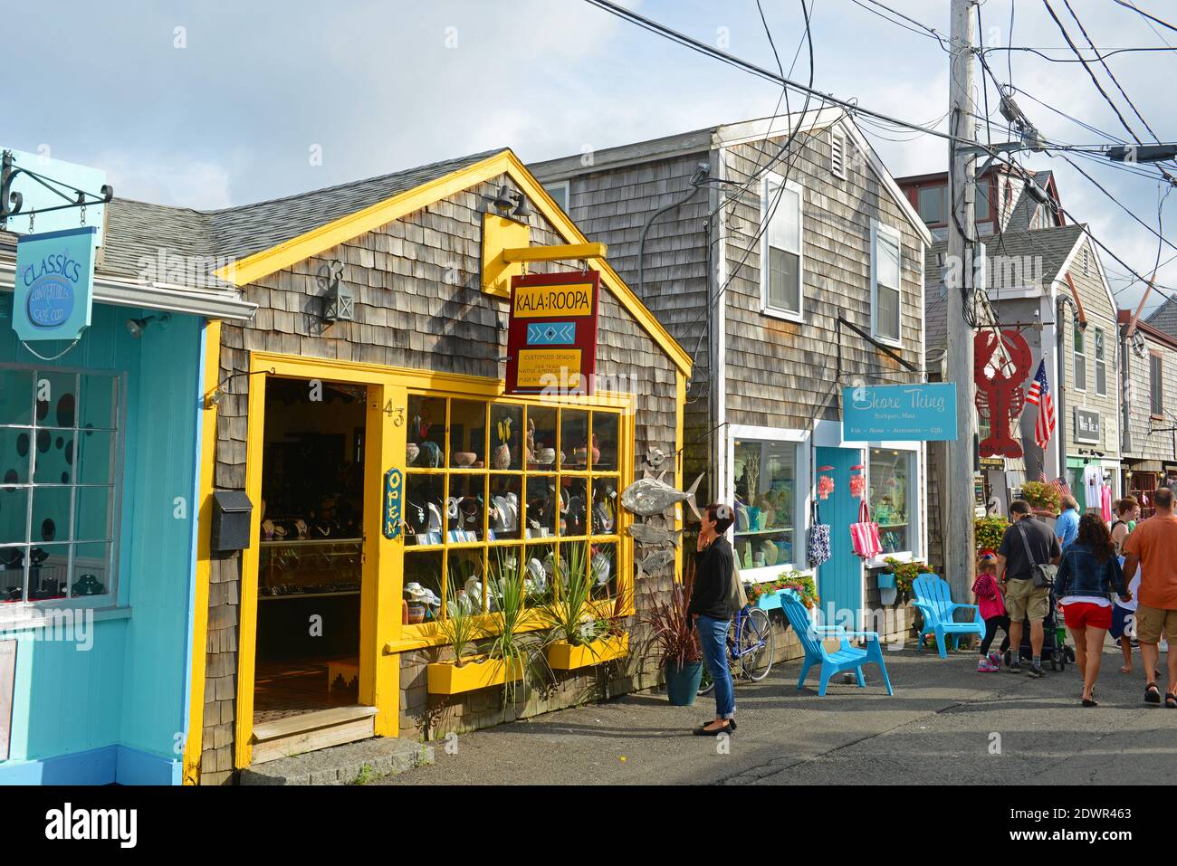 Galerie historique sur Bearskin Neck dans le centre-ville de Rockport, Massachusetts, États-Unis. Banque D'Images