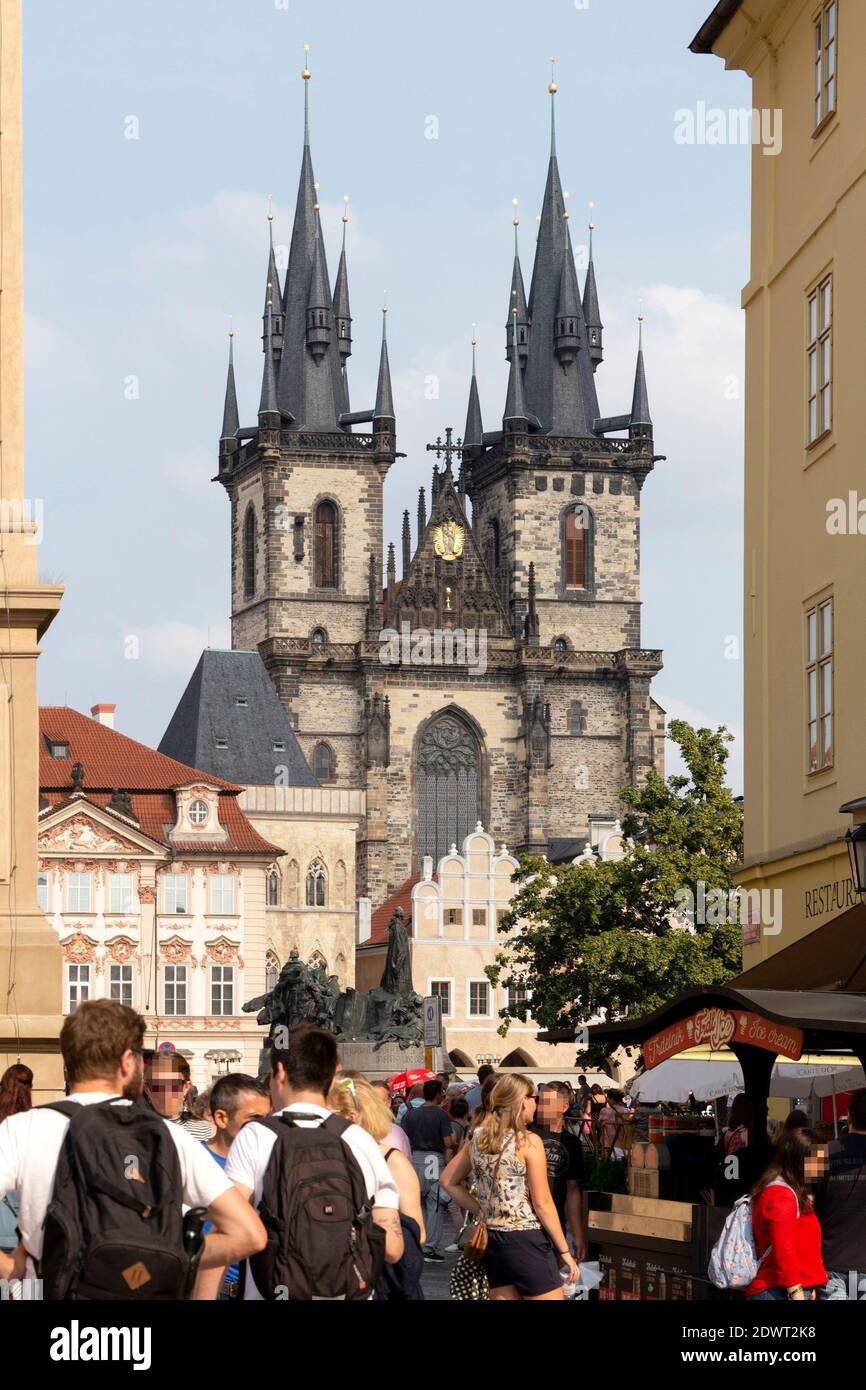 Anneau Teynkirche am Altstädter à Prag, Tschechien Banque D'Images