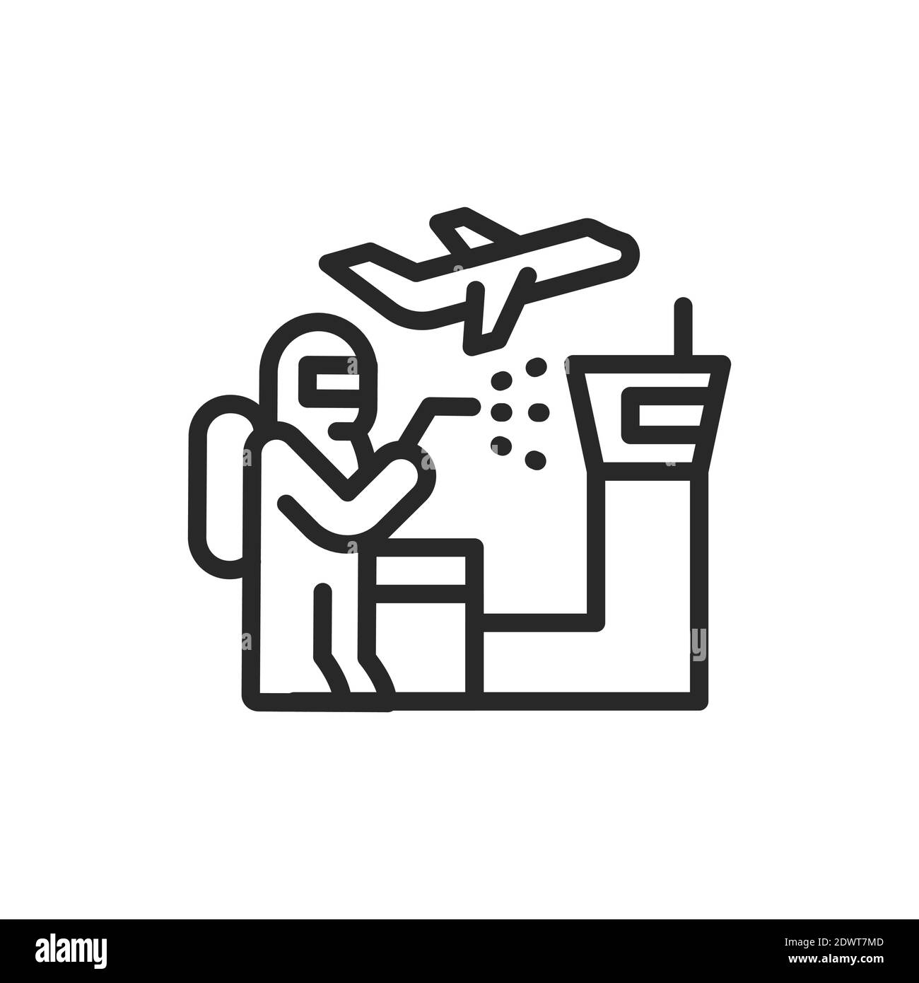 Icône de la ligne de couleur de désinfection AirPort. Elément vectoriel isolé. Illustration de Vecteur