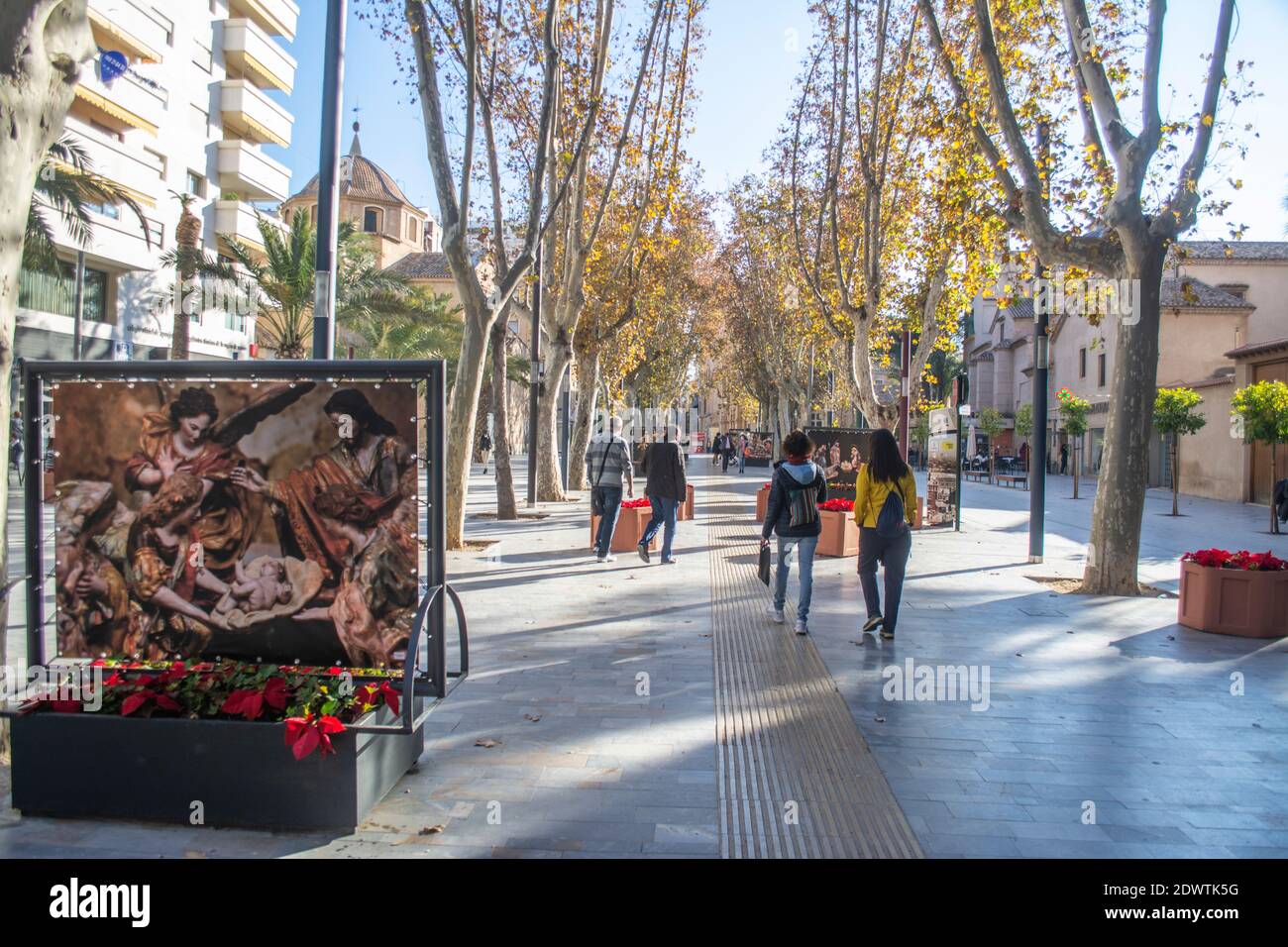 Images de Salzillo dissipé sur la Gran Vía Alfonso X el Sabio à Murcie Espagne Banque D'Images