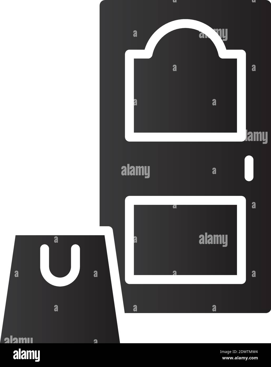 sac à provisions dans la maison style silhouette icône illustration vectorielle conception Illustration de Vecteur