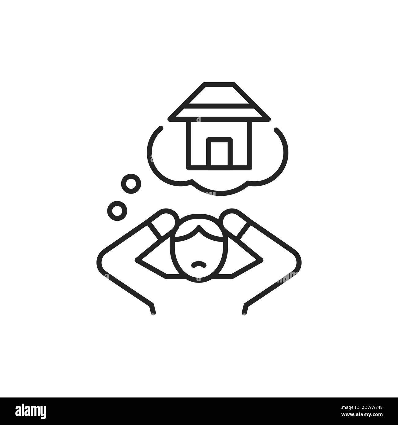 Icône de couleur de ligne de personne sans domicile. Inscrivez-vous pour accéder à une page Web ou à une application mobile Illustration de Vecteur