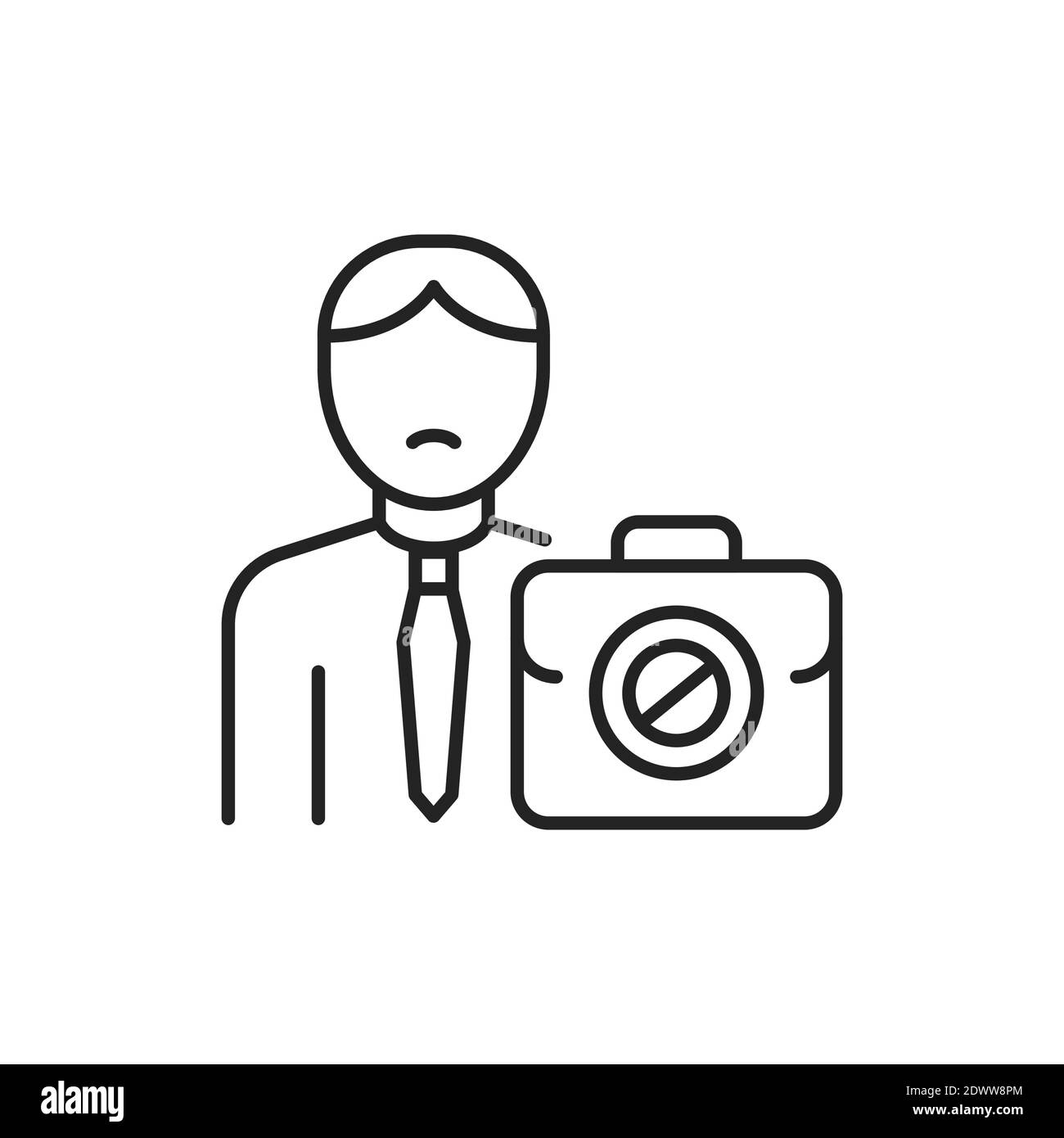 Icône de couleur de ligne de chômeur. Inscrivez-vous pour accéder à une page Web ou à une application mobile Illustration de Vecteur