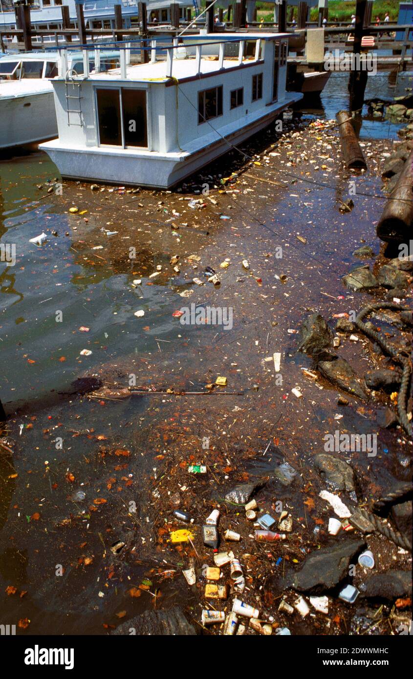 Pollution de l'eau Boston massachusetts États-Unis Banque D'Images