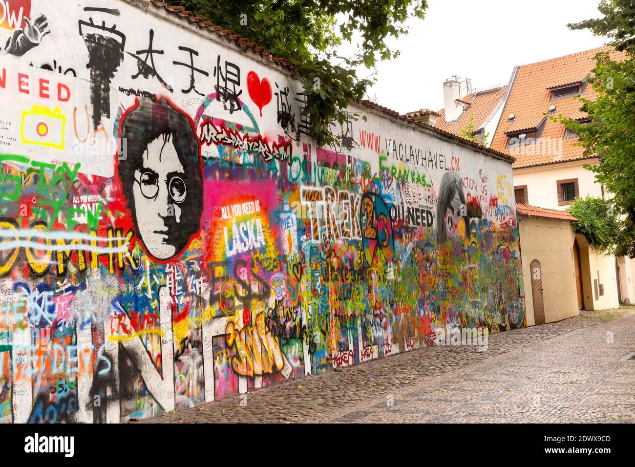 John Lennon Mauer, Prag, Tschechien Banque D'Images