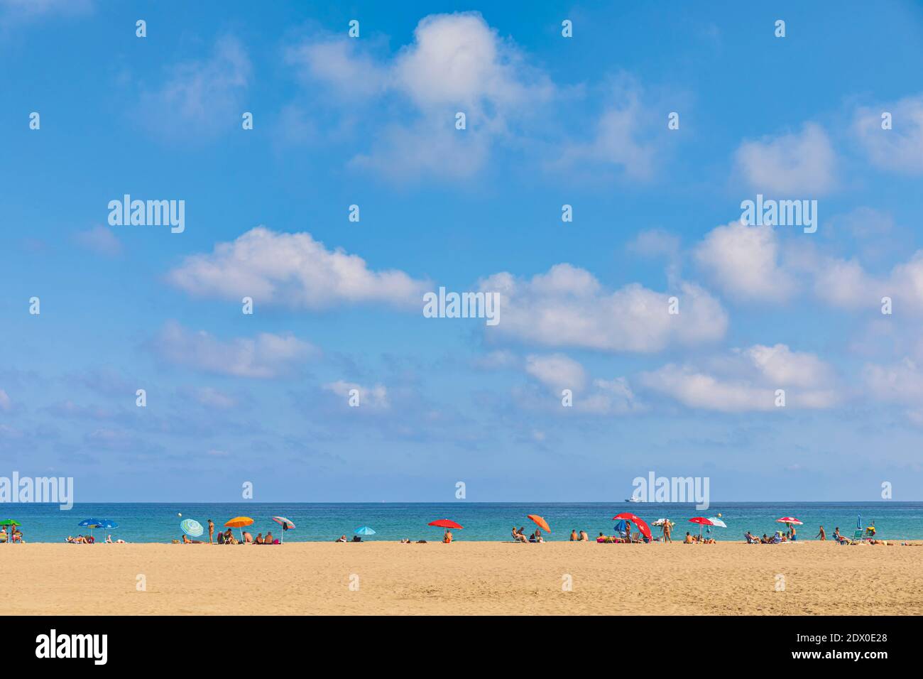 Torremolinos, Costa del Sol, la province de Malaga, Andalousie, Espagne du sud. La plage Playamar. Banque D'Images