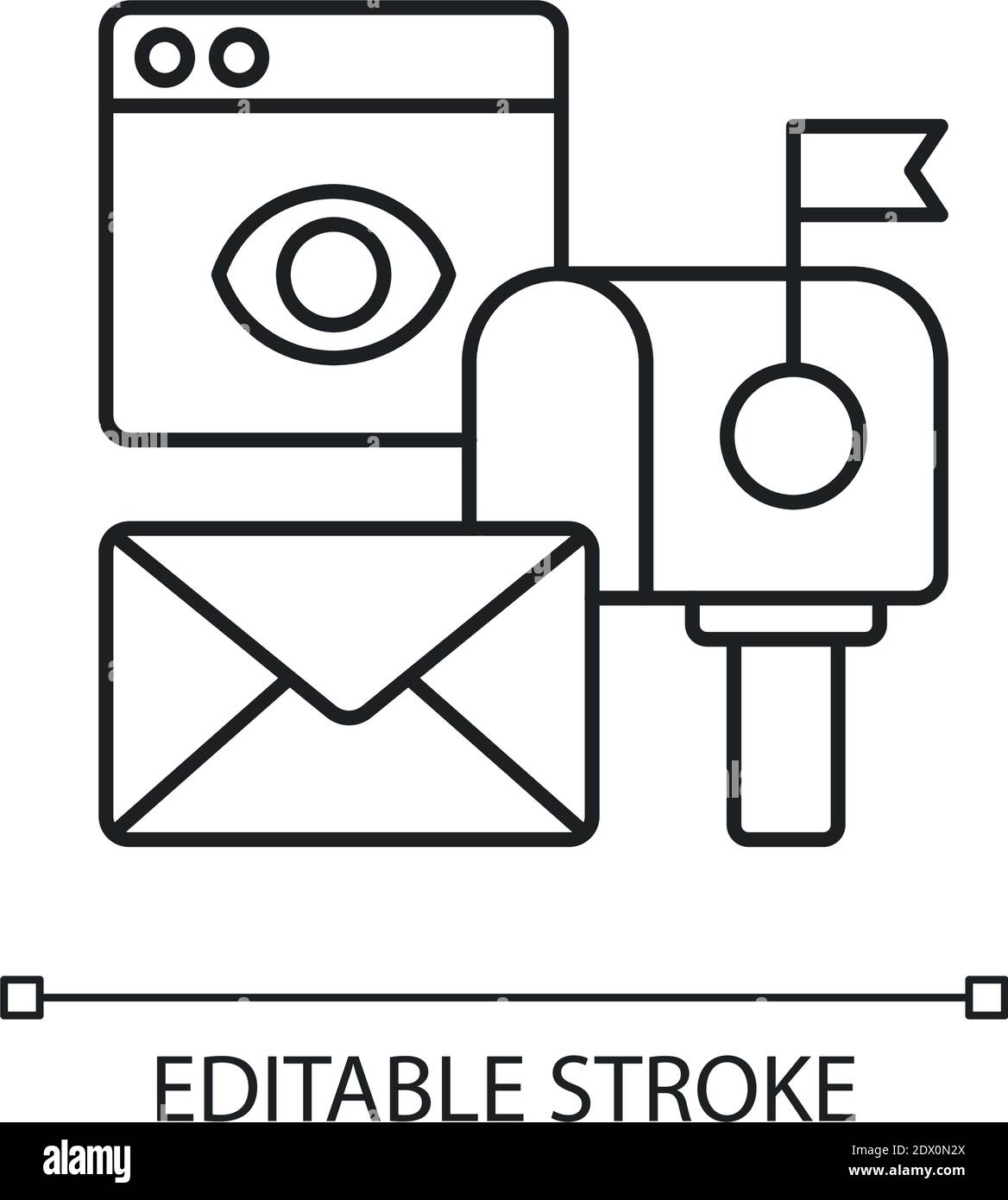 Icône linéaire Marketing cross-média Illustration de Vecteur