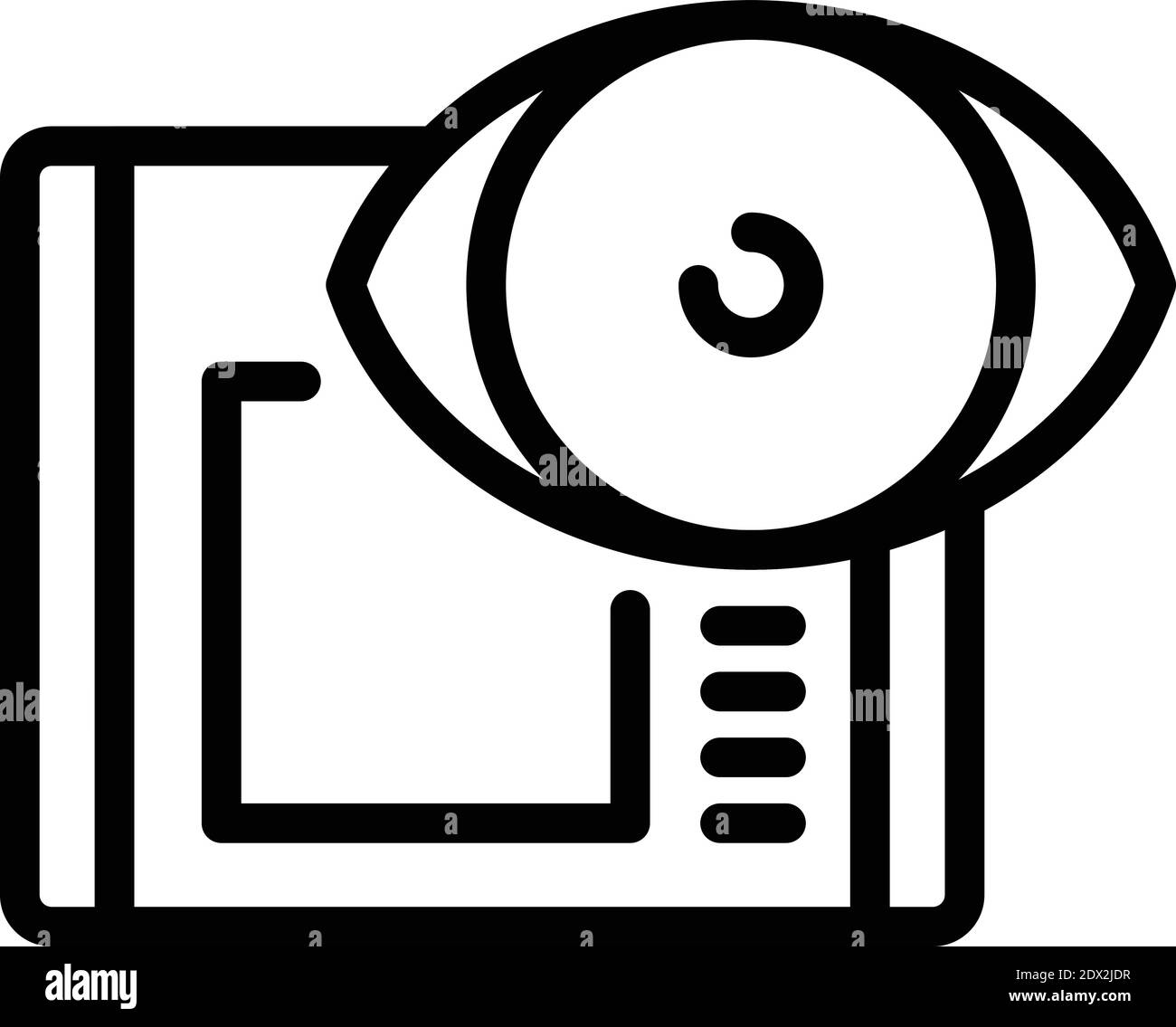 Icône de contrôle de sécurité oculaire. Contour de l'icône de vecteur de contrôle de sécurité oculaire pour la conception Web isolée sur fond blanc Illustration de Vecteur