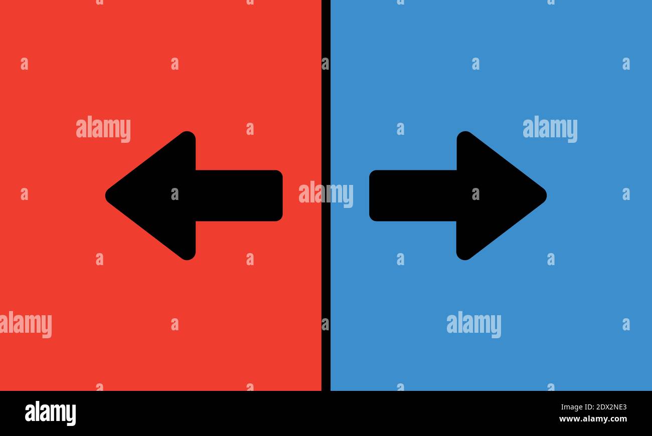 Arrière-plan des flèches gauche et droite. Illustration de Vecteur