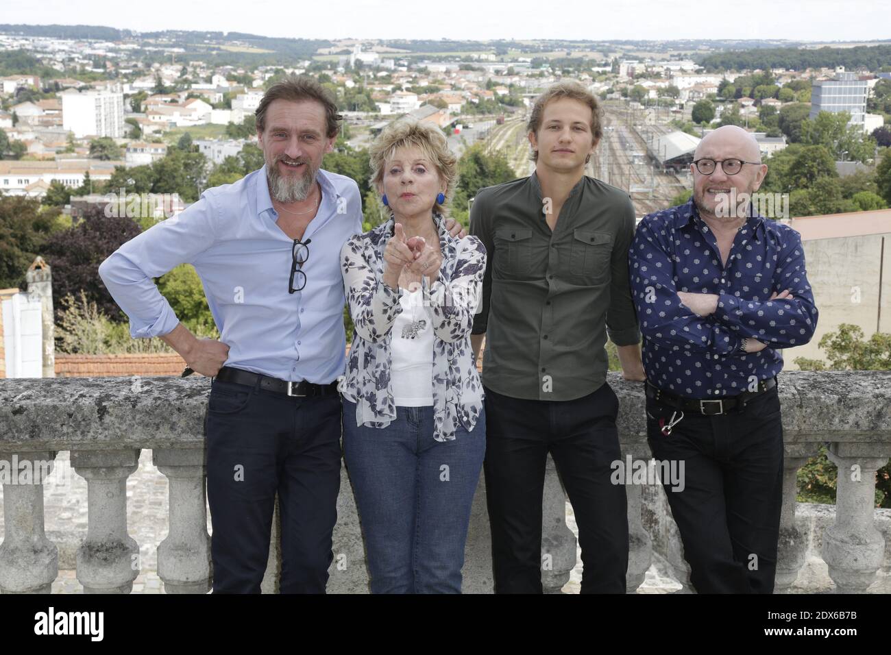 Jean-Paul Rouve, Annie Cordy, Mathieu Spinosi et Michel blanc posent pour le photocall des « souvenirs » lors du 7e Festival du film d'Angoulême à Angoulême, France, le 24 août 2014. Photo de Jerome Domine/ABACAPRESS.COM Banque D'Images