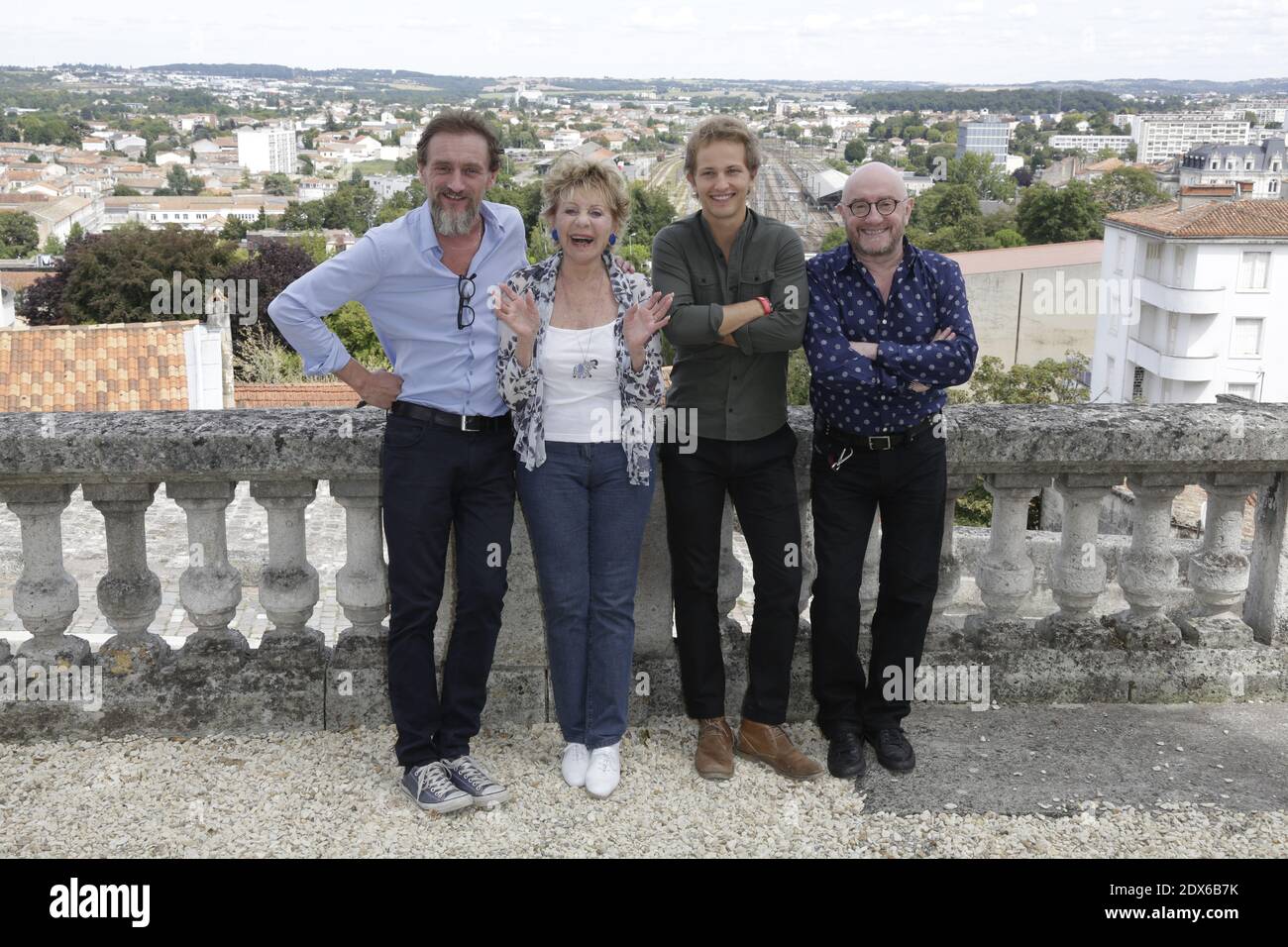 Jean-Paul Rouve, Annie Cordy, Mathieu Spinosi et Michel blanc posent pour le photocall des « souvenirs » lors du 7e Festival du film d'Angoulême à Angoulême, France, le 24 août 2014. Photo de Jerome Domine/ABACAPRESS.COM Banque D'Images