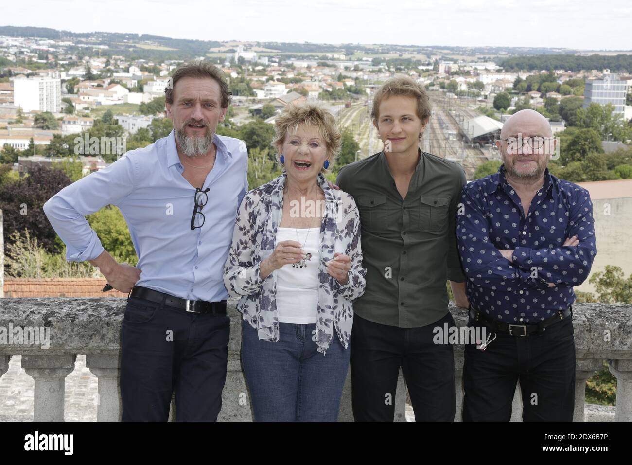 Jean-Paul Rouve, Annie Cordy, Mathieu Spinosi et Michel blanc posent pour le photocall des « souvenirs » lors du 7e Festival du film d'Angoulême à Angoulême, France, le 24 août 2014. Photo de Jerome Domine/ABACAPRESS.COM Banque D'Images