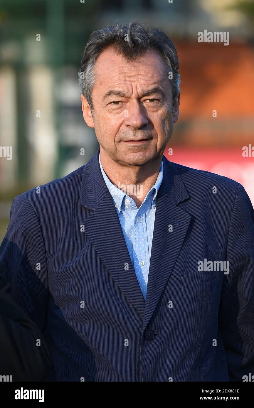 Michel Denisot participe à un match de football caritatif entre Varietes Club de France et Team of France des députés au stade Emile Anthoine, à Paris, en France, le 10 septembre 2014. Photo de Nicolas Gouhier/ABACAPRESS.COM Banque D'Images