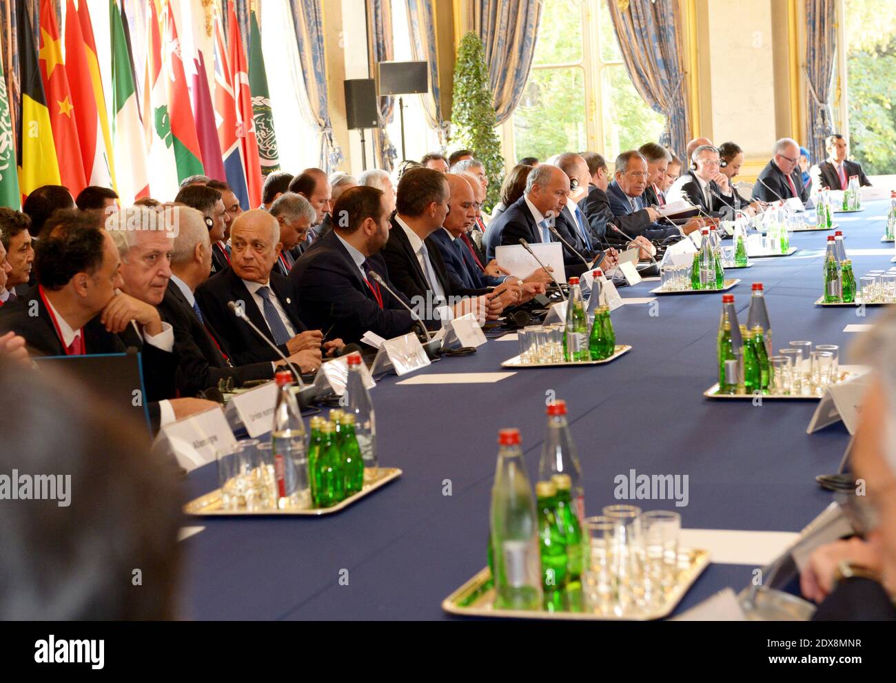 Conférence internationale sur la paix et la sécurité en Irak le 15 septembre 2014 au Quai d’Orsay à Paris. Les dirigeants du monde se réunissent autour de stratégies pour faire face à la menace de l'EI dans le Moyen-Orient. Photo par Rolle/ Pool/ ABACAPRESS.COM Banque D'Images