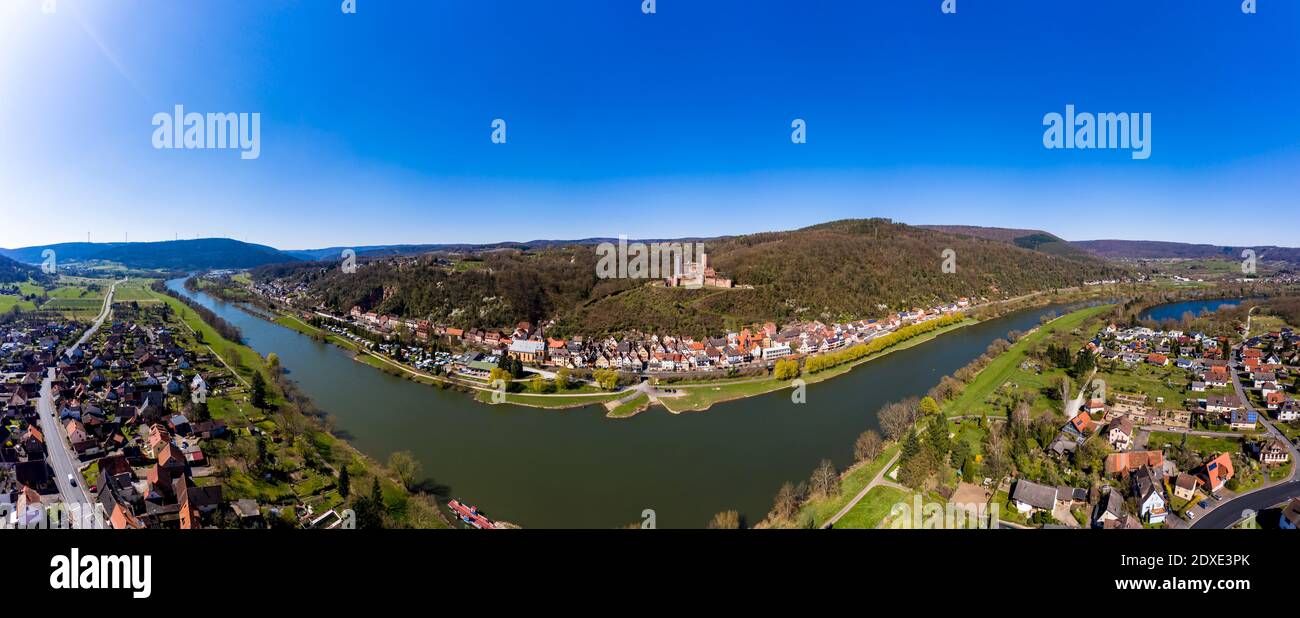 Luftaufnahme, Henneburg, Stadtprozelten, Hennen Faulbach, Spessart, Franken, Bayern, Deutschland, Banque D'Images