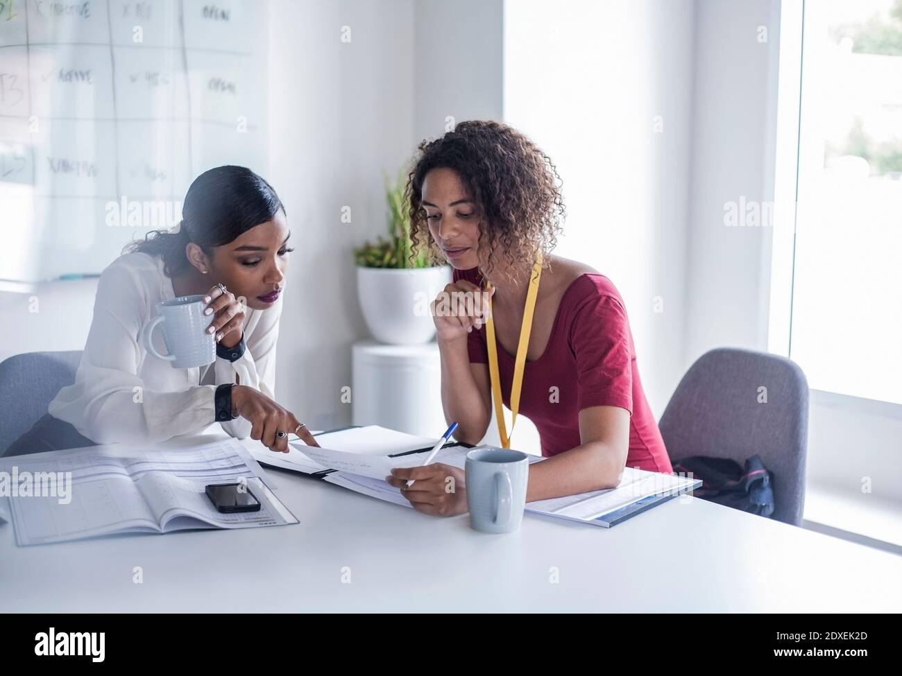 Les femmes entrepreneurs remue-méninges lors de la réunion au bureau Banque D'Images