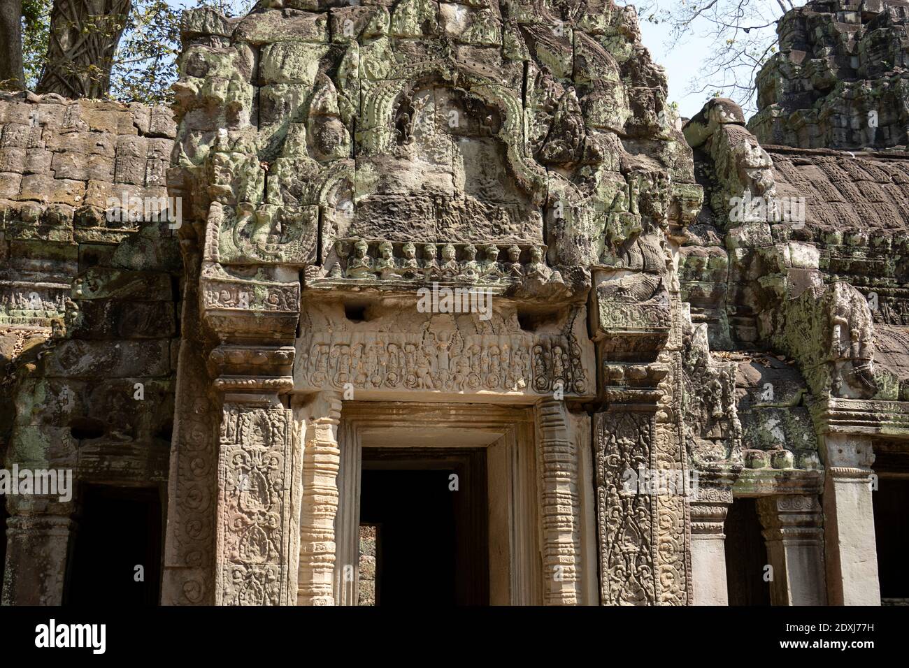 Bas-relief sur les murs d'Angkor Wat Banque D'Images