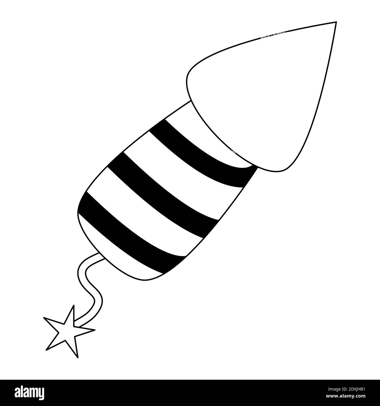 Icône représentant une fusée d'incendie. Symbole du nouvel an. Illustration vectorielle isolée sur fond blanc. Illustration de Vecteur