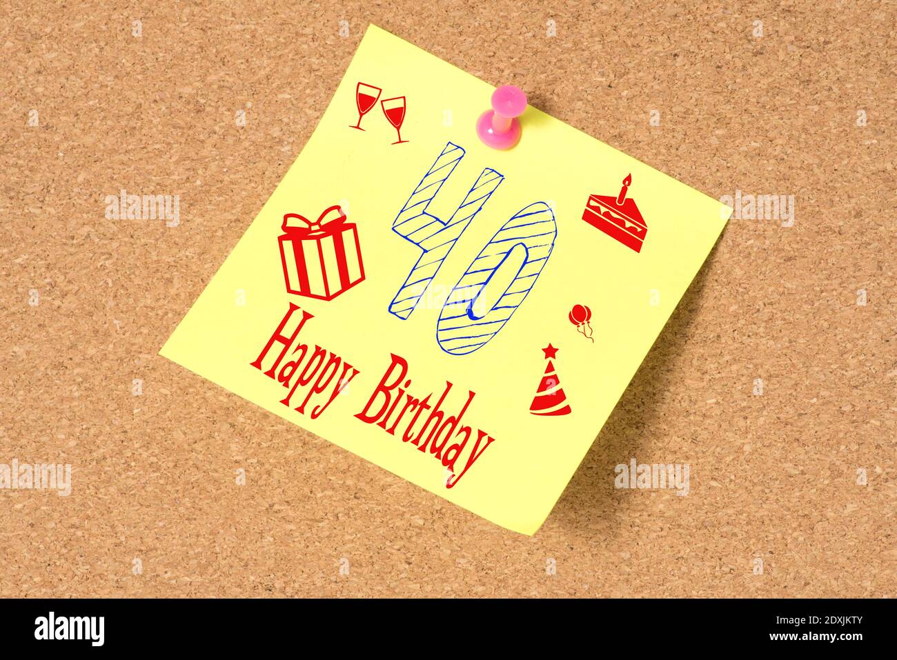 Tableau D Affichage Et Joyeux 40e Anniversaire Photo Stock Alamy