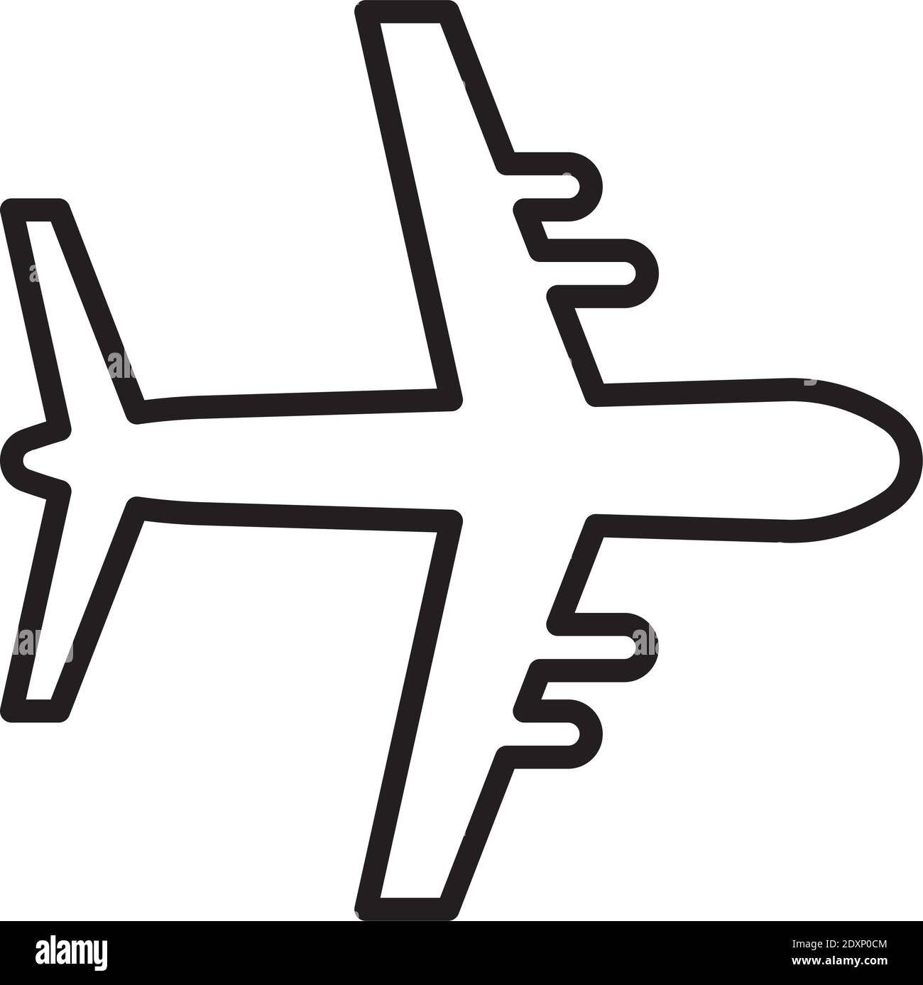 conception d'illustration vectorielle d'icône de style ligne de vol d'avion Illustration de Vecteur