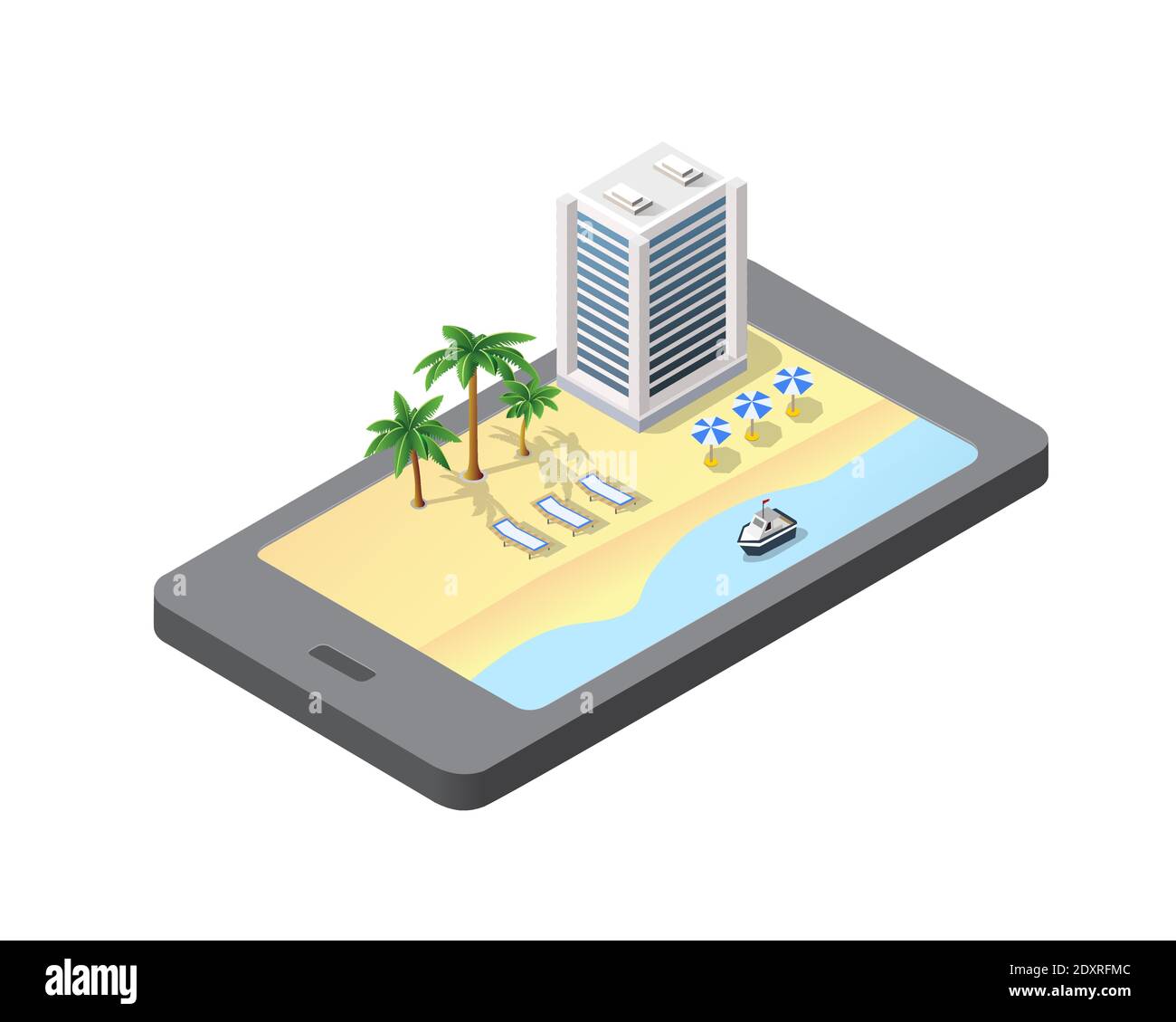 Concept de téléphone du bloc de module ville Illustration de Vecteur