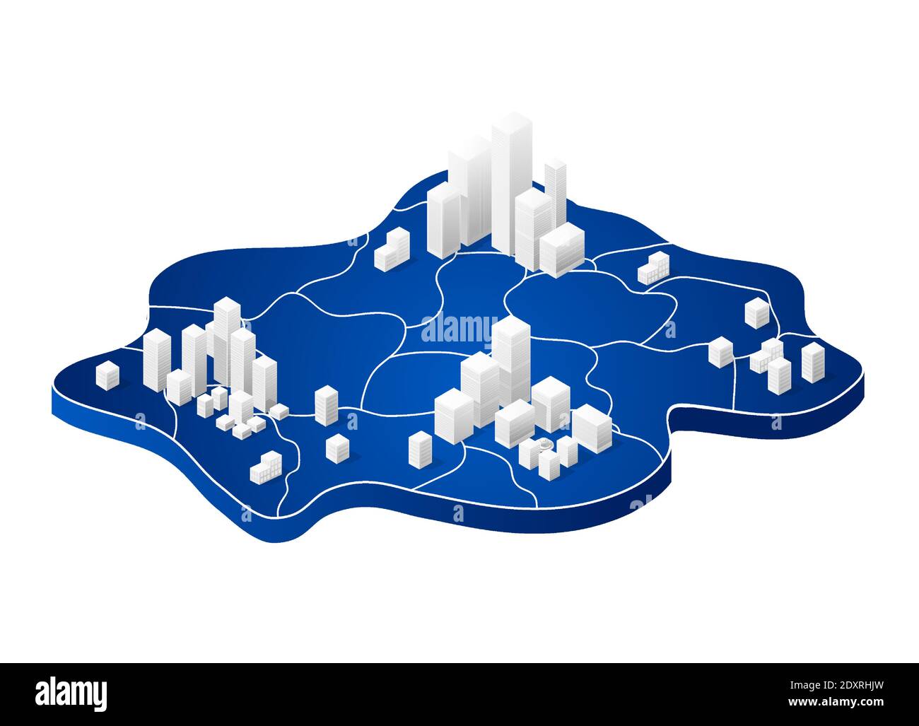 Carte isométrique de résumé Illustration de Vecteur