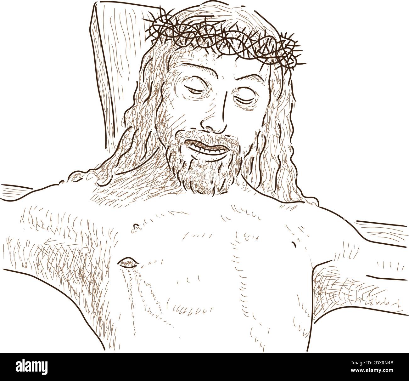 Face de Jésus Christ crucifié sur la croix, illustration vectorielle Illustration de Vecteur