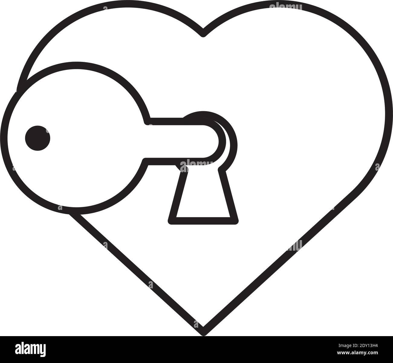 coeur amour avec le style de ligne de touche icône vecteur illustration conception Illustration de Vecteur