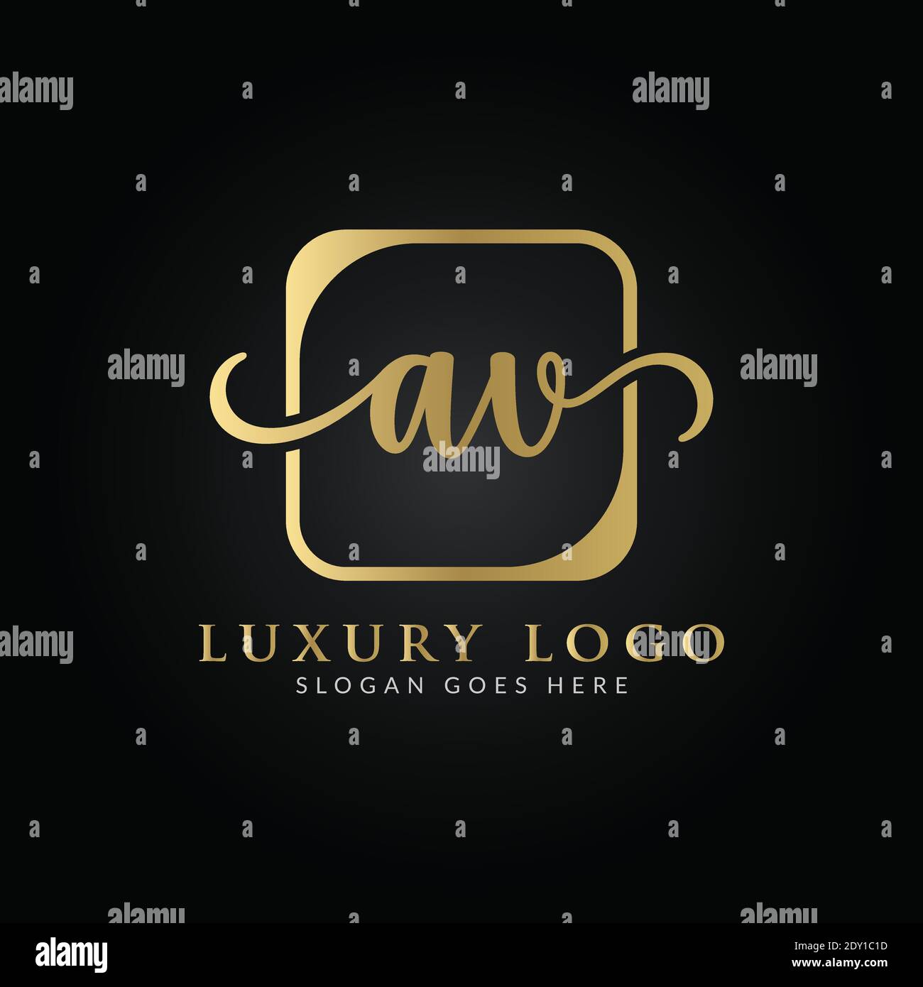 Modèle vectoriel de logo de lettre AV initiale. Design du logo Creative Luxury Letter AV Illustration de Vecteur