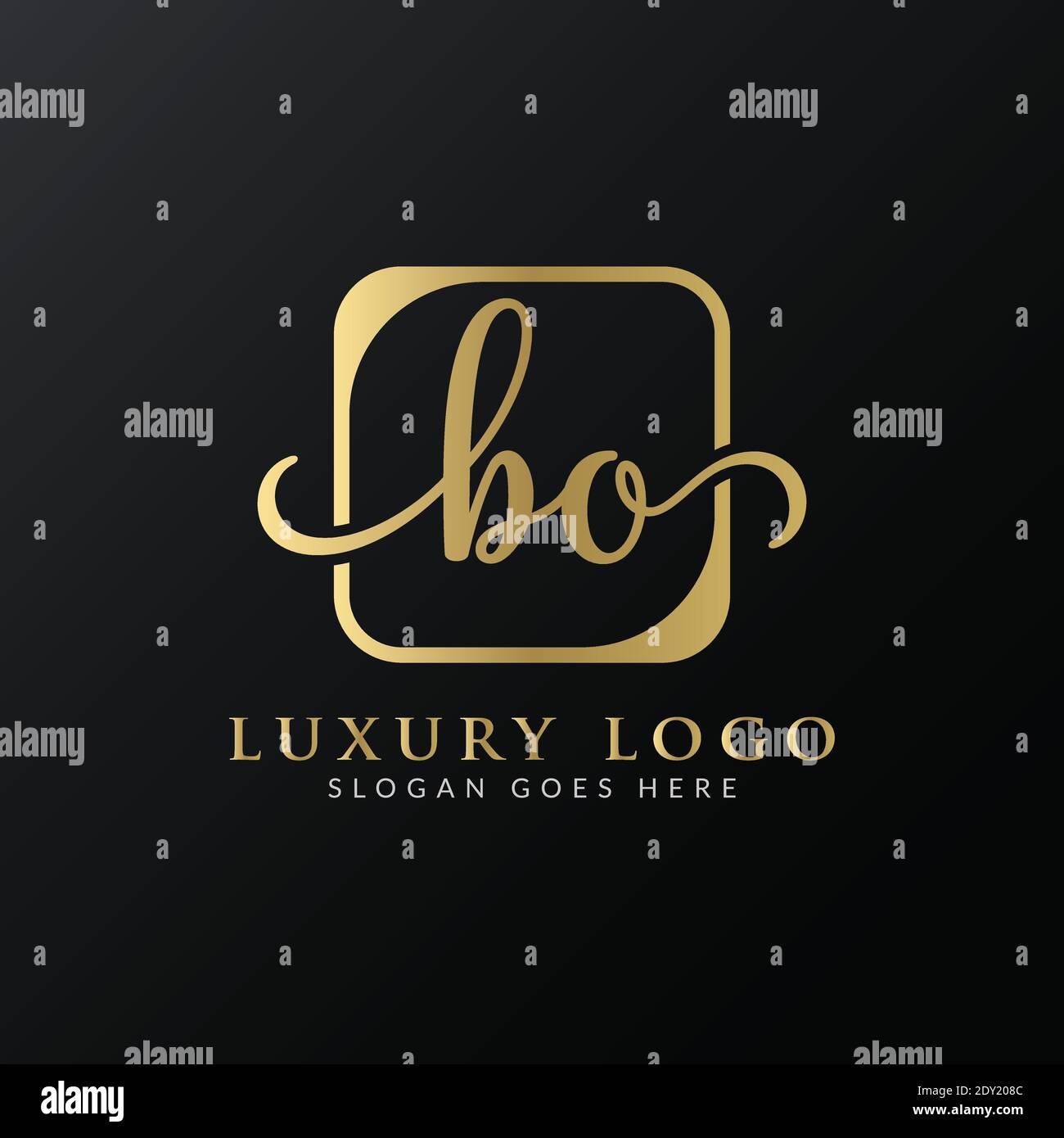Original BO lettre logo Creative Modern Typography Vector Template. Creative Luxury lettre BO logo Vector. Illustration de Vecteur