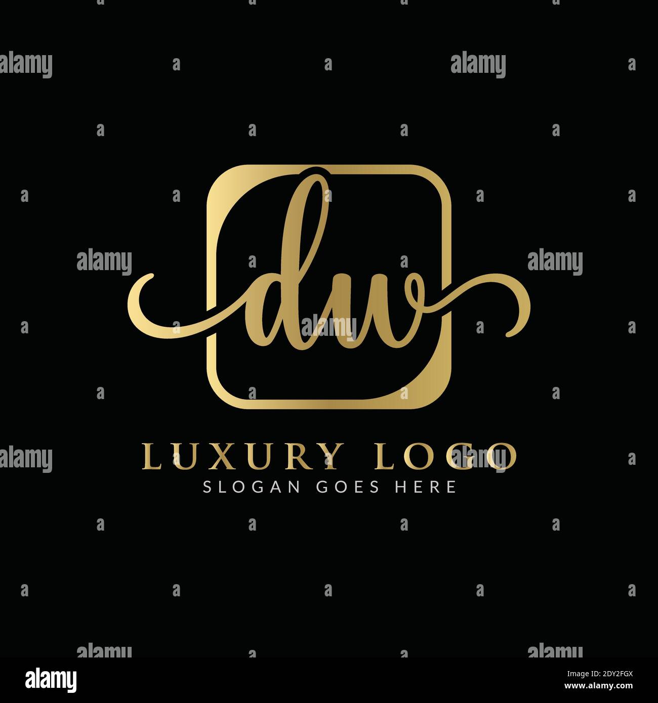 Original DW Letter logo Creative Modern Typography Vector Template. Design de luxe créatif lettre abstrait DW logo Illustration de Vecteur